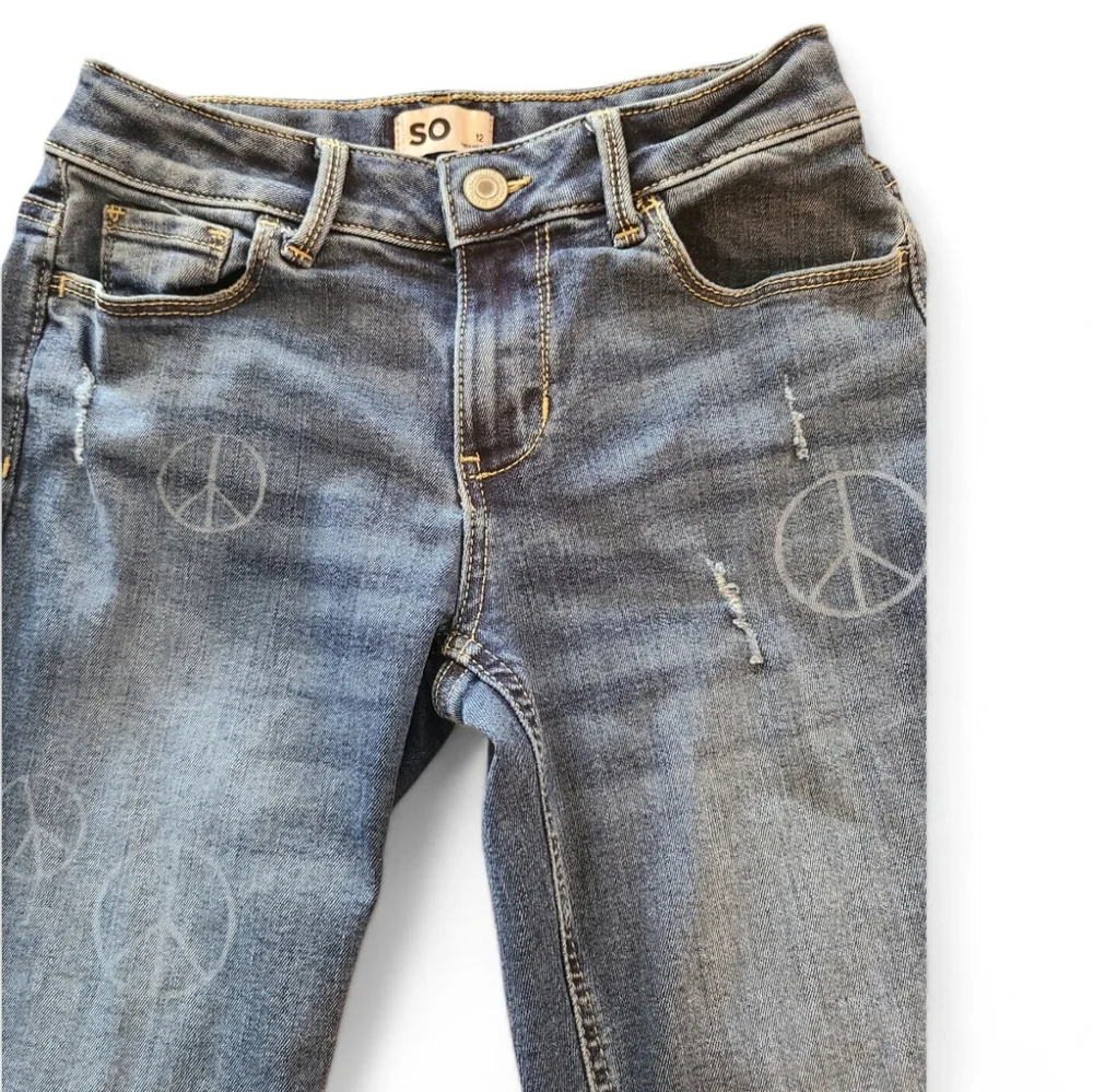 SO Blue Denim Jeans Collection with Unique Accents Set Of 3‎ Girls Size 12